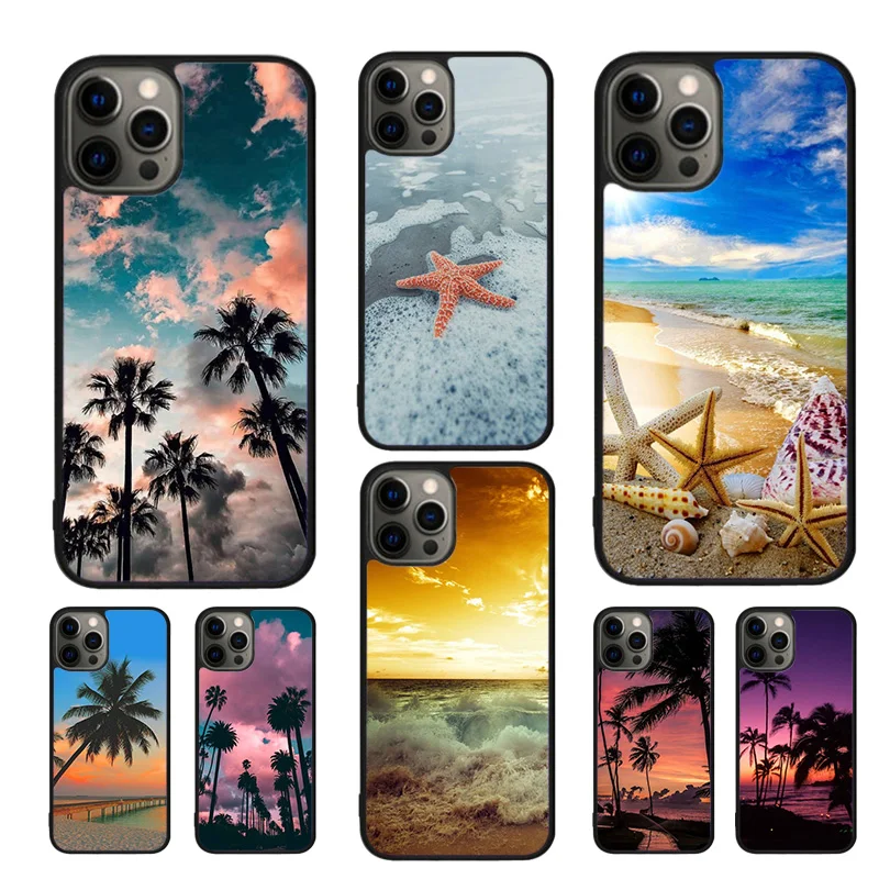 The Sea Waves Beach spray ocean island Phone Case For iPhone 16 15 14 11 12 13 mini Pro XR XS MAX Plus coque Cover