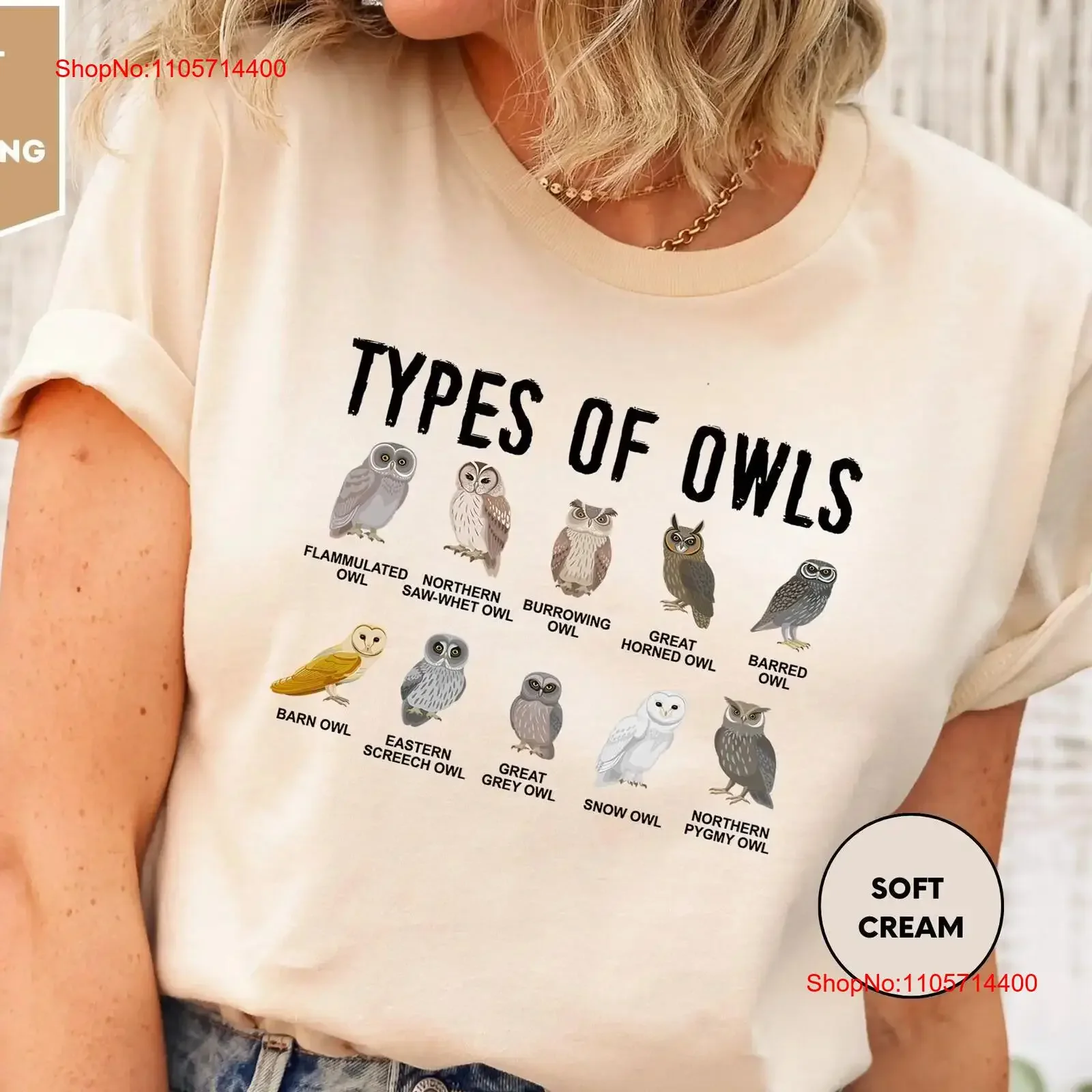 Type of Owls T Shirt Cute Bird Nerd Watching Birdwatching Watcher Birding Lover Study Birds GifT vintage Washed fashion