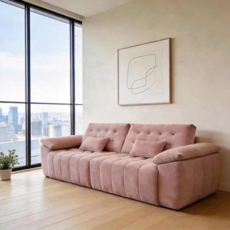 Wholesale Custom Modern Minimalist Cooling Fabric Sofa with High Density Sponge for Living Room Apartment Hotel Bedroom