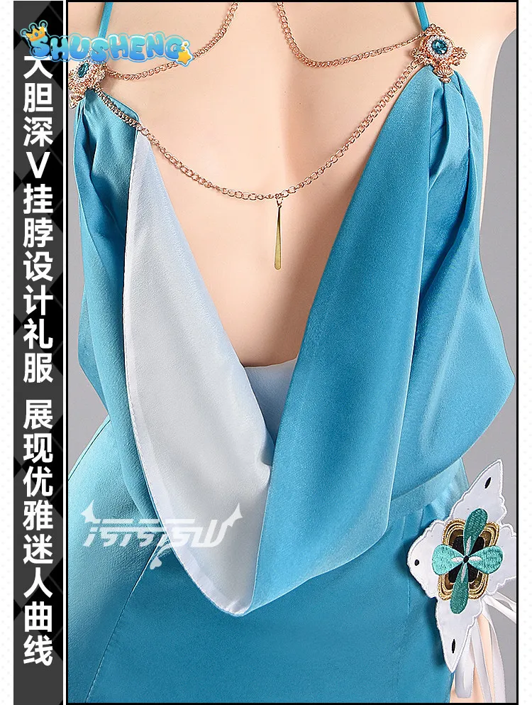 Blue Archive Ichinose Asuna Cosplay Costume Game Anime Play Role Women sexy blue dress Halloween carnival new fish tail skirt