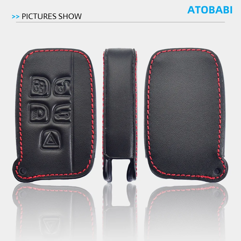 Leder Auto Schlüssel Abdeckung Fernbedienung Fobs Schutz Fall Zubehör Für Land Rover LR4 Discovery LR2 Range Rover Sport Evoq Vogue Jaguar – Detail 8