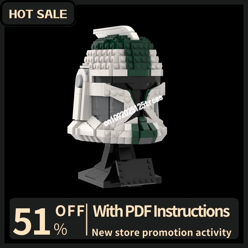 

Новинка, 730 шт., знаменитая звезда, боевой фильм, Moc Commander, зеленый шлем, модель Diy, креативные идеи, детские игрушки, подарки на день рождения, строительные блоки