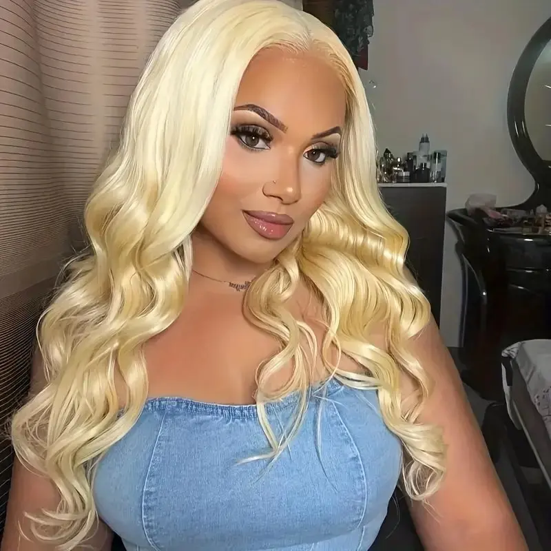 YKB Honey Blonde 13x6 HD Body Wave Lace Frontal Wigs Human Hair Colored 13x7 Transparent Lace Front Wig Prebleached For Women