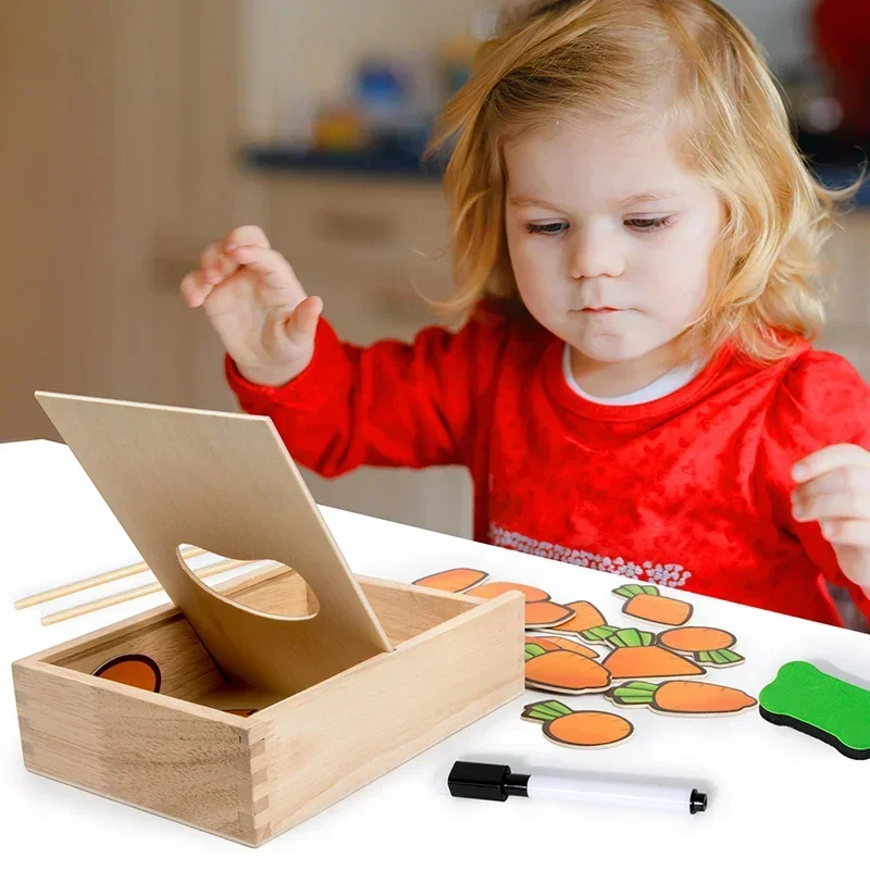 Montessori Eltern-kind-Interaktion Spielen Haus Simulation Kaninchen Fütterung Spiel Frühe Pädagogische Feinmotorik Pädagogisches Spielzeug Geschenk