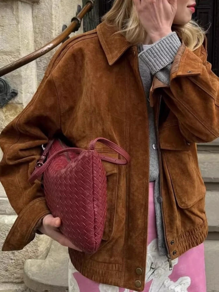 

Women's Stand Collar Patchwork Jacket Autumn Winter Long Sleeve Single-Breasted Solid Outerwear Fashion Simple Coats Streetwear