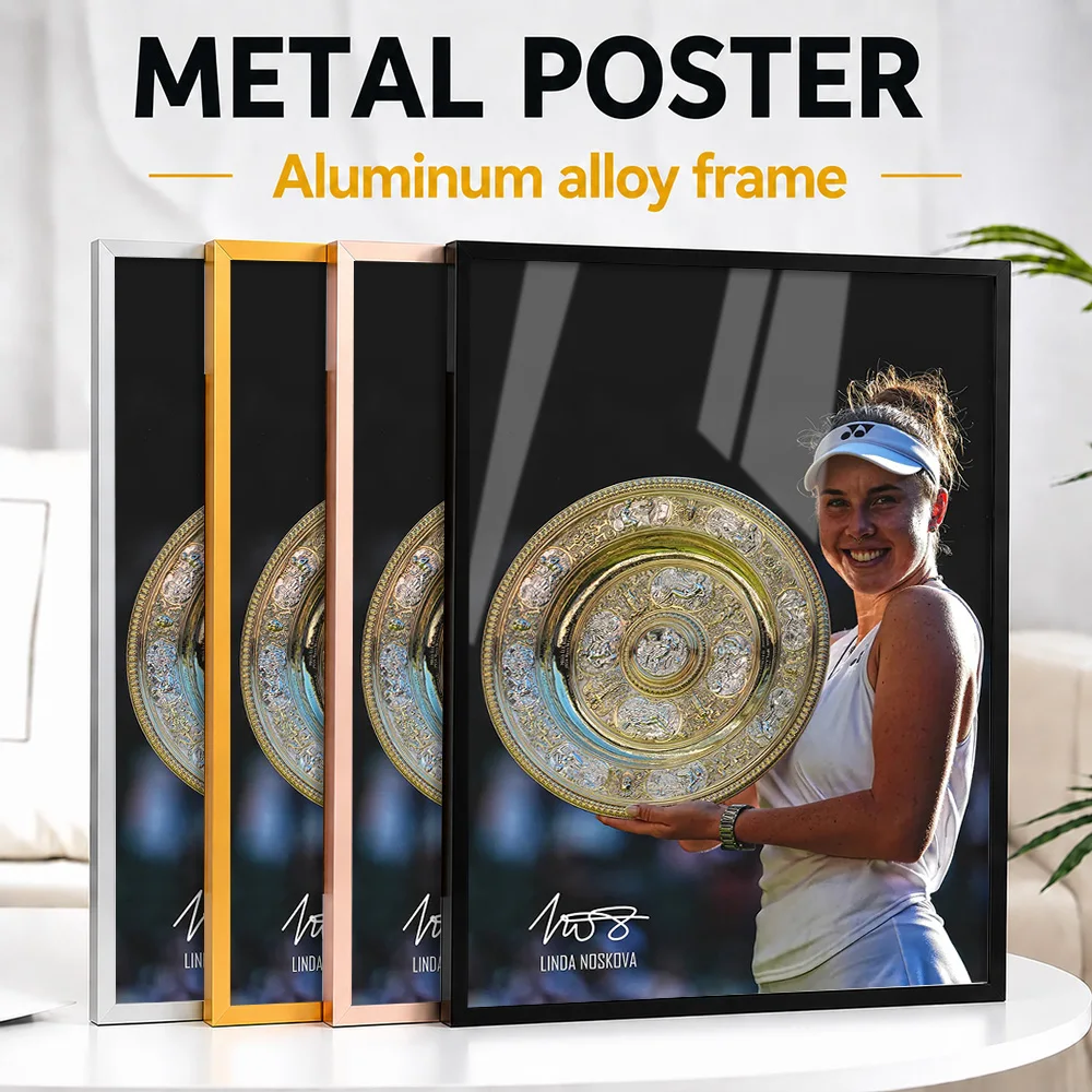 Linda Noskova Holding Tennis Trophy City Map Framed Metal Print Personalized Victory Tribute Wall Art Ideal For Athletes In Gym