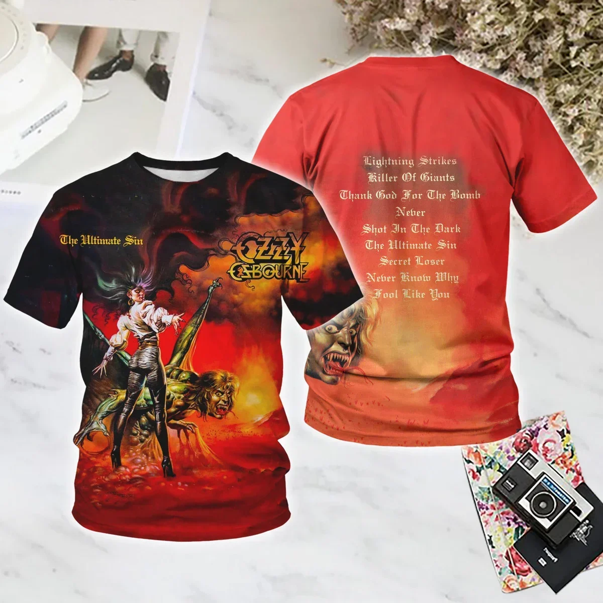 Camiseta de la banda de rock OZZY OSBOURNE con impresión 3D, camiseta de moda para hombre y mujer, camisetas de hip hop, camisetas para niños, camiseta de heavy metal.