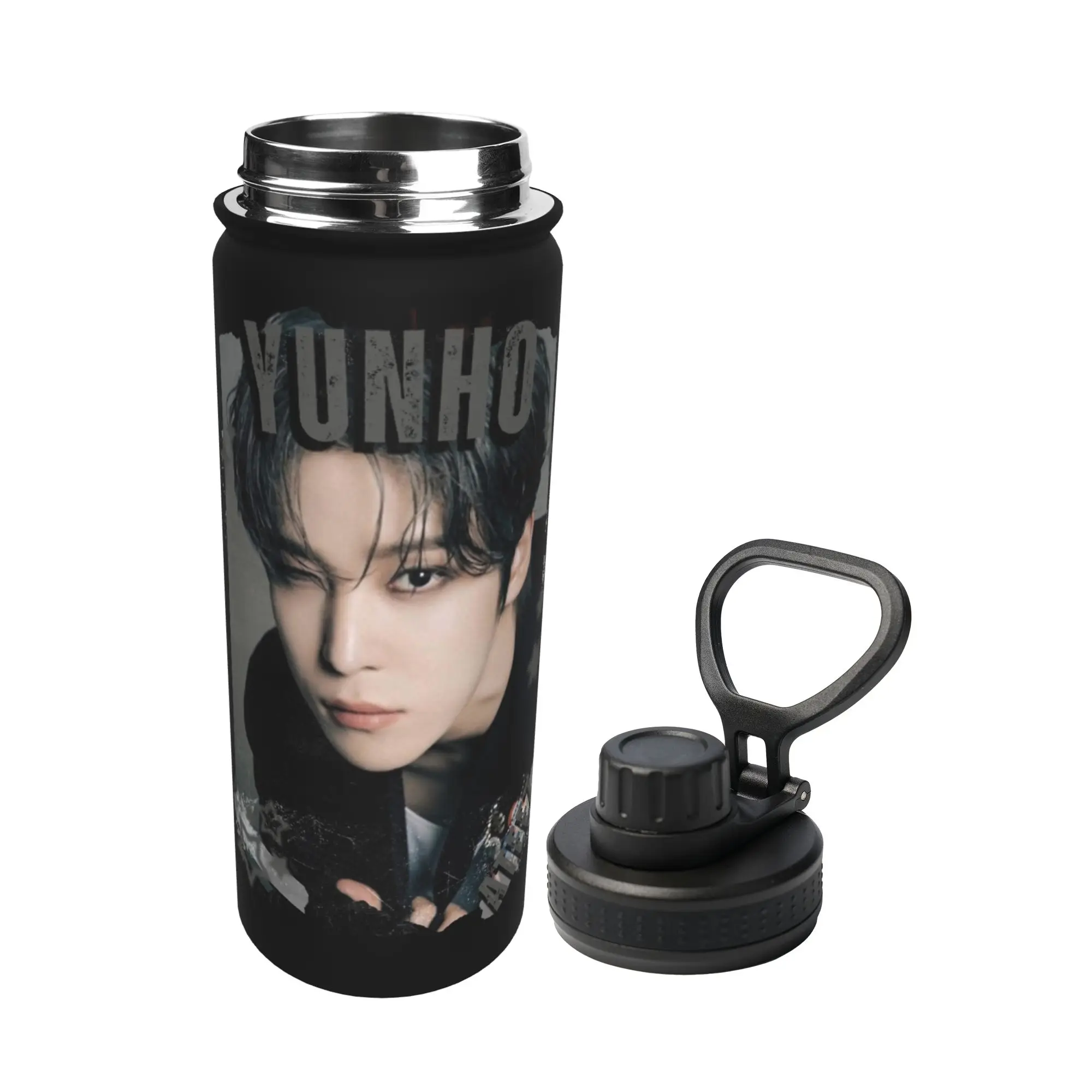Kpop Boy Group A-Ateez Yunho 18OZ Sports Insulated Kettle  Coffee Cups Vacuum Flask Double Wall Mug Water Bottle