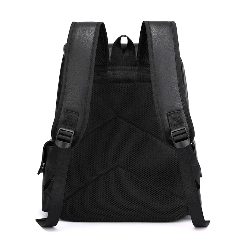 Men's Backpack PU Leather Bagpack Large 15.6