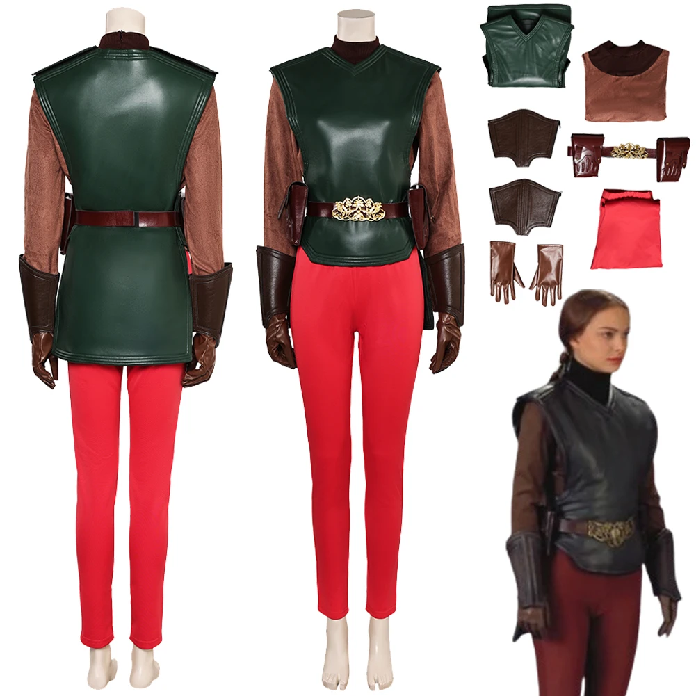 

Padme Amidala Cosplay Movie Space Battle Fantasia Costume Pilot Clothing Disguise For Women Adult Halloween Carnival Party Suit