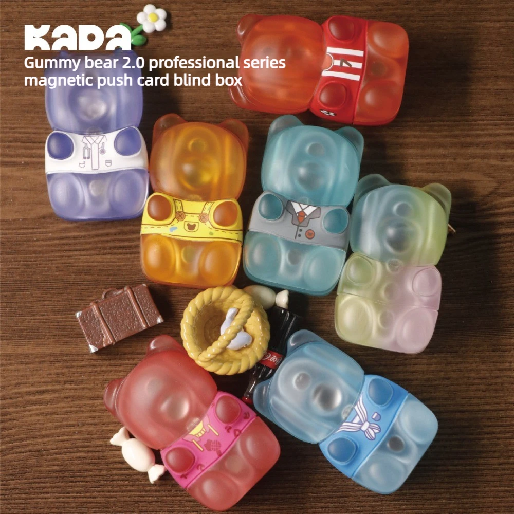KADA EDC Gummy Bears 2.0 Career Series Blind Box Magnetic Push-Type Fingertip Push Card Decompression Toy