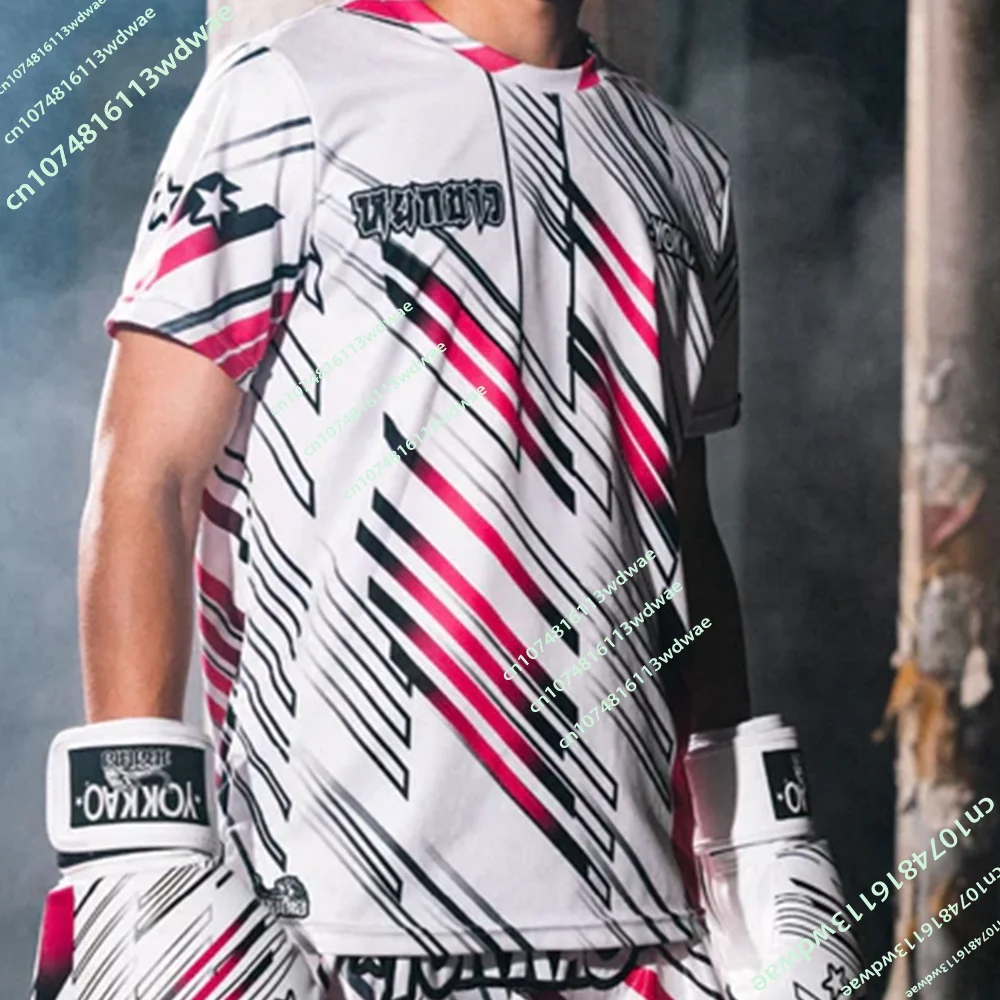 Men's 2026 New Summer Muay Thai Boxing 3D T-Shirt YOKKAO Breathable Sports Short-Sleeved Casual Streetwear Training T-Shirt Tops