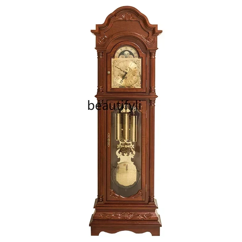 

Y German Hermle Movement the Grandfather Clock High-End Luxury Machinery Pendulum Clock European Standing Grandfather ClockRetro