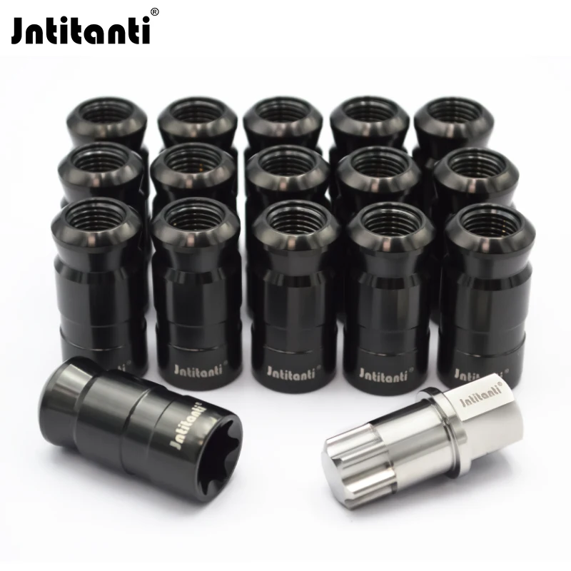Jntitanti ball seat 20pcs1key Gr.5 titanium lug nut M14*1.5*45mm never rust racing car wheel hub nut for VW AUDI Racing car