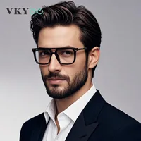 VICKY, nueva moda, diseño geométrico, doble haz, gafas de lectura antiluz azul para hombres, se pueden personalizar con prescripción 84003