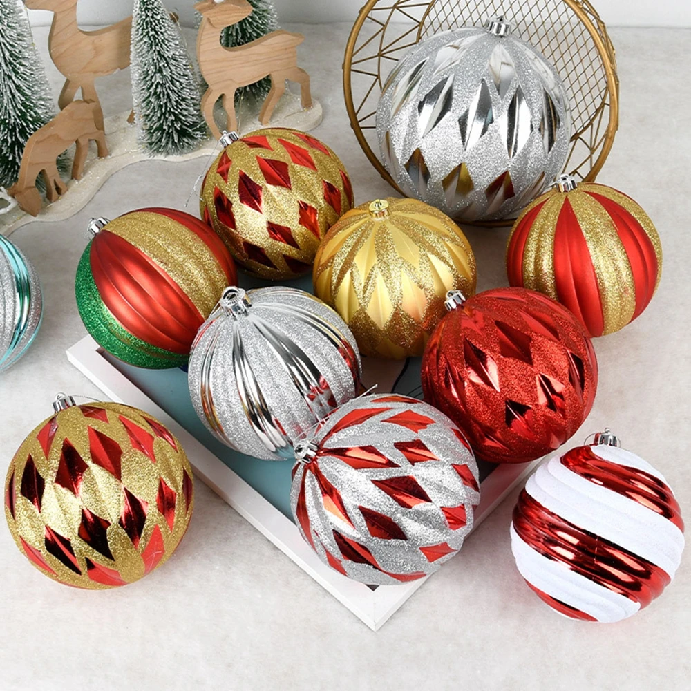 1 Piece Big Christmas Balls, 15cm Drawing Decor Ornament Balls, Xmas Tree Hanging Baubles Decorations, Shatterproof Plastic