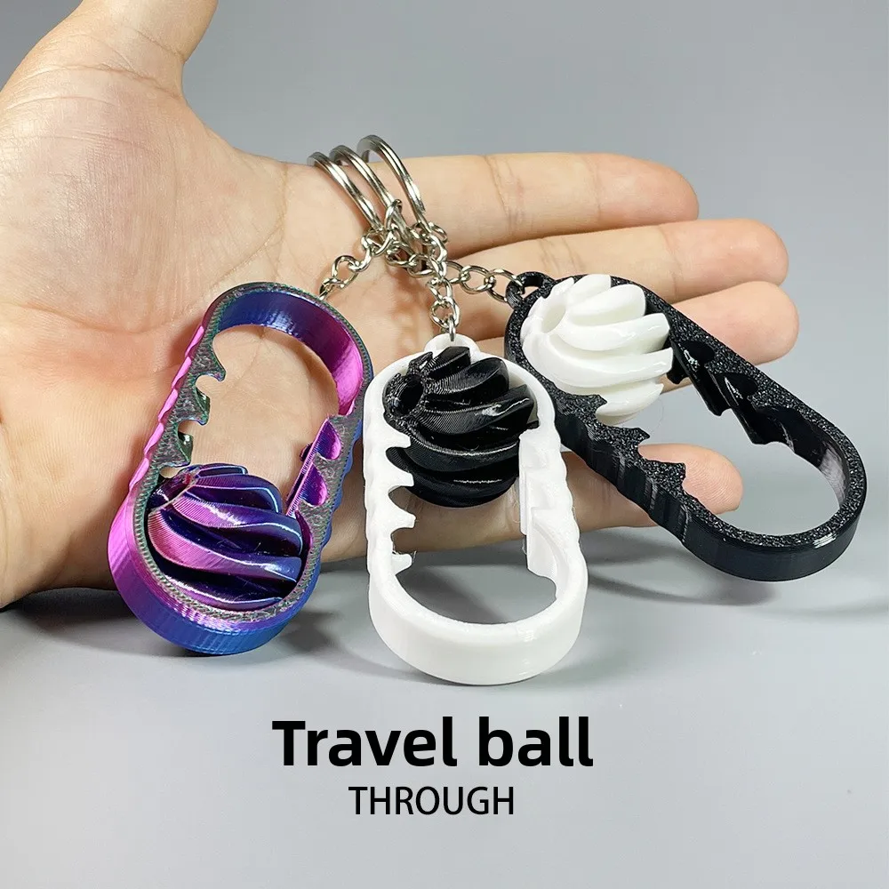 

3D печатный мяч для путешествий по времени, декомпрессионный кончик пальца, вращающаяся музыка, трехмерная структура, брелок, двухцветная вихревая игрушка