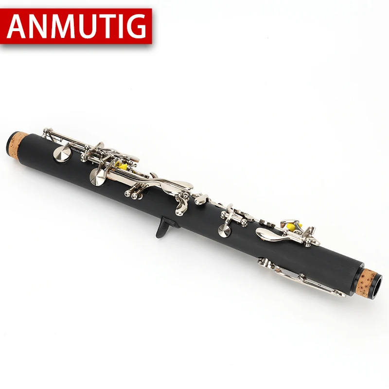 ANMUTIG Eb Clarinet ABS Pipe Body Nickel Silver Key Soprano Instruments S3