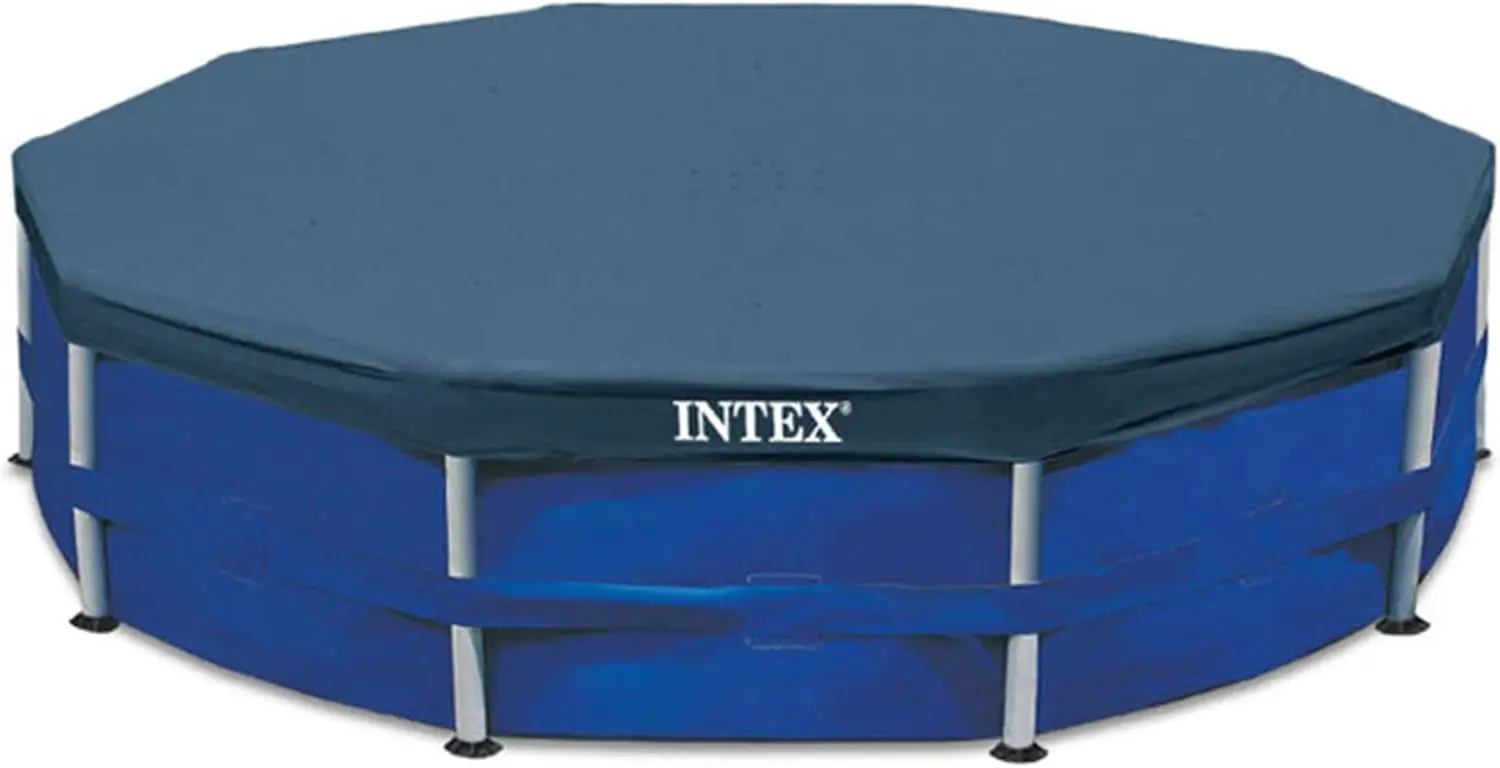 Intex Metalen Frame 10ft X 30in Rond Bovengronds Buitenzwembad Set Met 330 Gph Filterpomp, Cartridge En Beschermende R