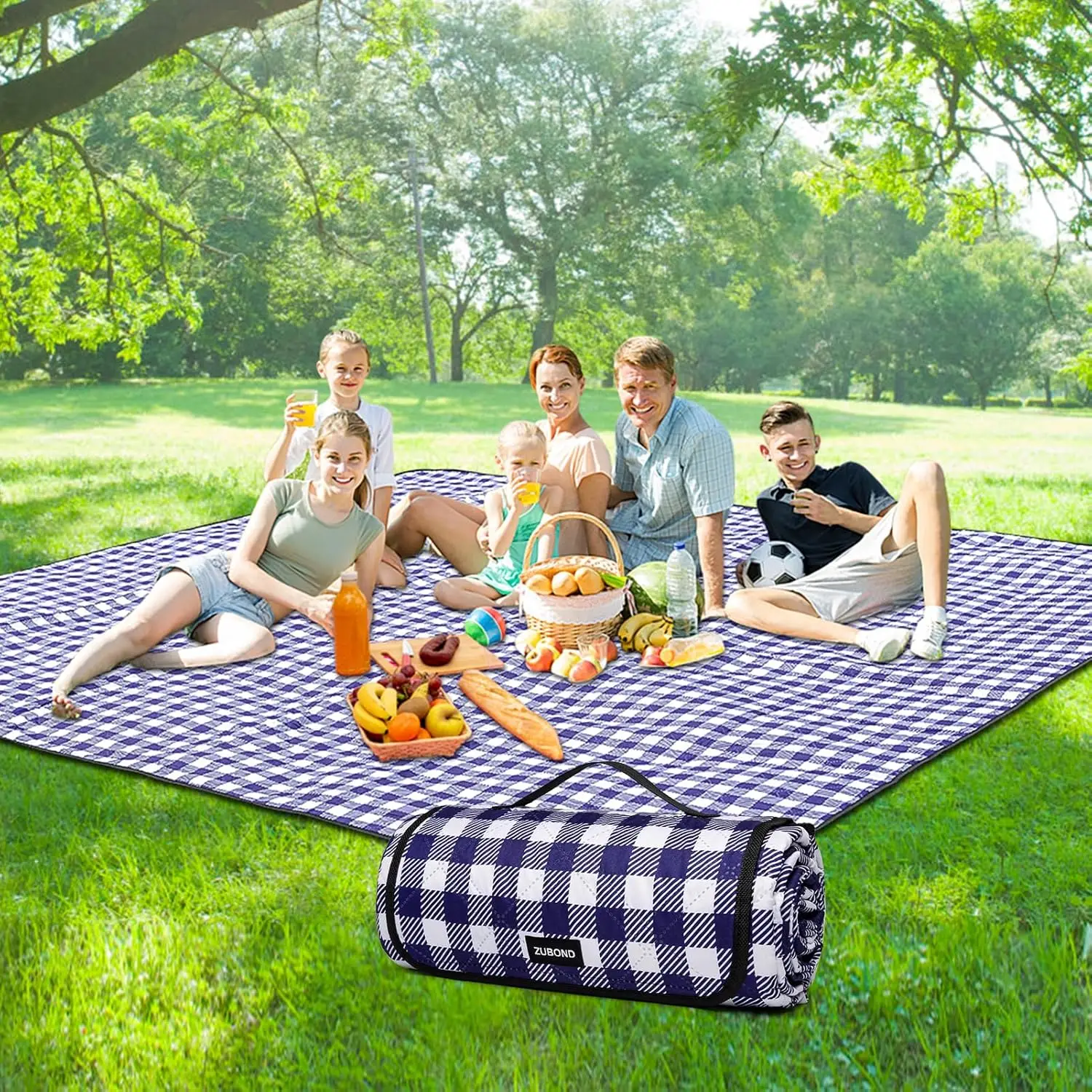 

Waterproof Picnic Blanket 80x80 Extra Large Beach Mat Sandproof Foldable Machine Washable for Park Camping