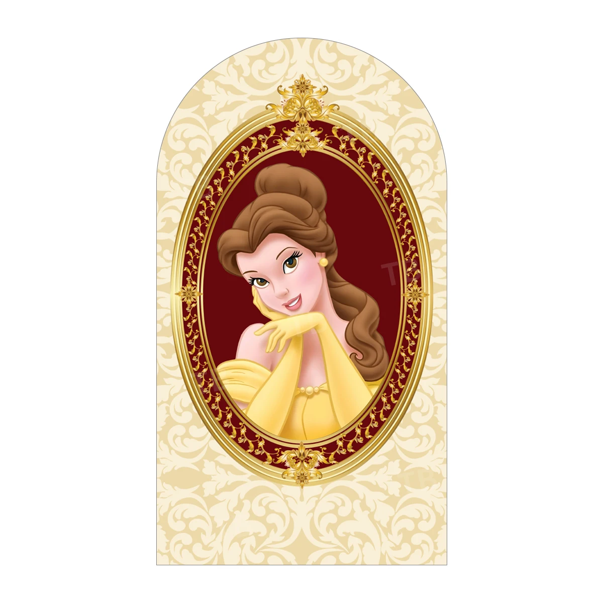 Disney Princess Belle Arch Backdrop Cover Beauty and The Beast Kids Birthday Party Baby Girls Shower Photography Background - Image 2