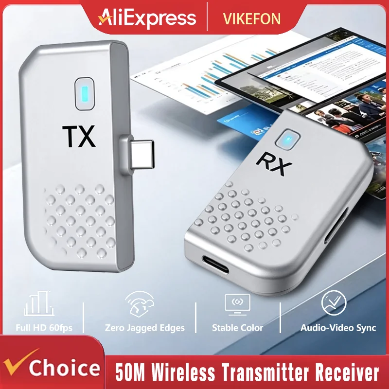 hdmi-compatible-wireless-receiver-50m-type-c-transmitter-1080p-60hz-lossless-audio-for-home-theater-gaming-exhibition