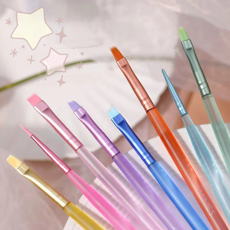 8pcs/Set Dopamine Nail Art Brush Design Tip Painting Carving Dotting Pen Acrylic Gel Tools