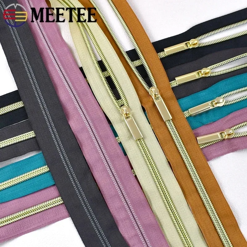 

2/5/10M Meetee 5# Nylon Zippers Coil with Zips Puller for Sewing Bag Shoes Zip Slider Garment Zipper Repair Kit DIY Accessories