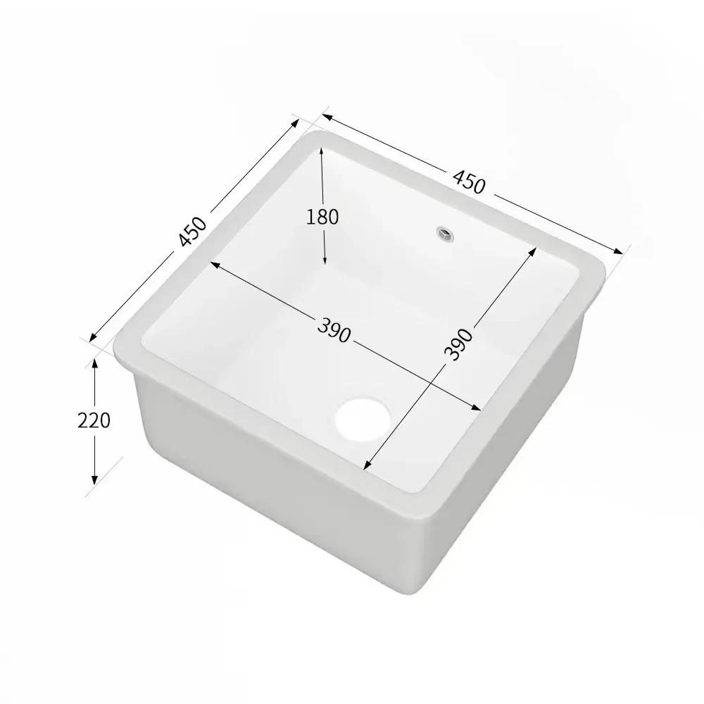 Balcony vertical installation under the table basin small size embedded ceramic washbasin under the stone basin sink
