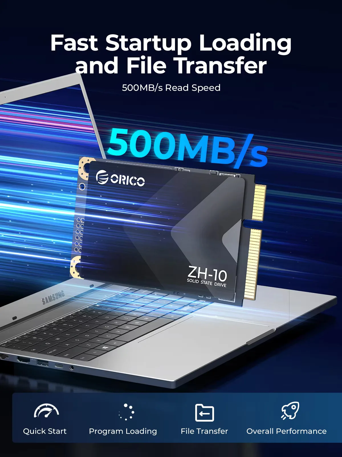 ORICO mSATA SSD، SATA III 6Gbps 3D NAND محرك الأقراص الصلبة الداخلي لأجهزة الكمبيوتر المحمولة Ultrabooks Desktop-ZH10