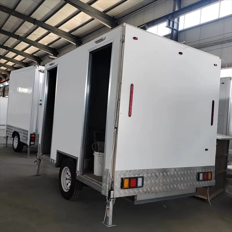 Customized Outdoor Portable Toilet Trailer With Shower Room Luxury Design For Park Use Movable European Style Portable Toilet