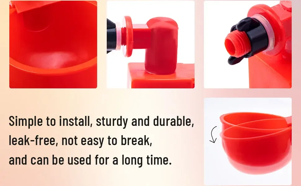10/20/30pcs Chicken Waterer Tassen Chicken Feeder Cup für Chicken Duck Truthahn Kaninchen, 3/8 Zoll Faden Geflügel Bewässerungs futter – Detail 4