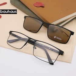 Polarized Magnetic Clip Optical Spectacle Frame Men Women Fashion Metal Glasses Frame Prescription Glasses