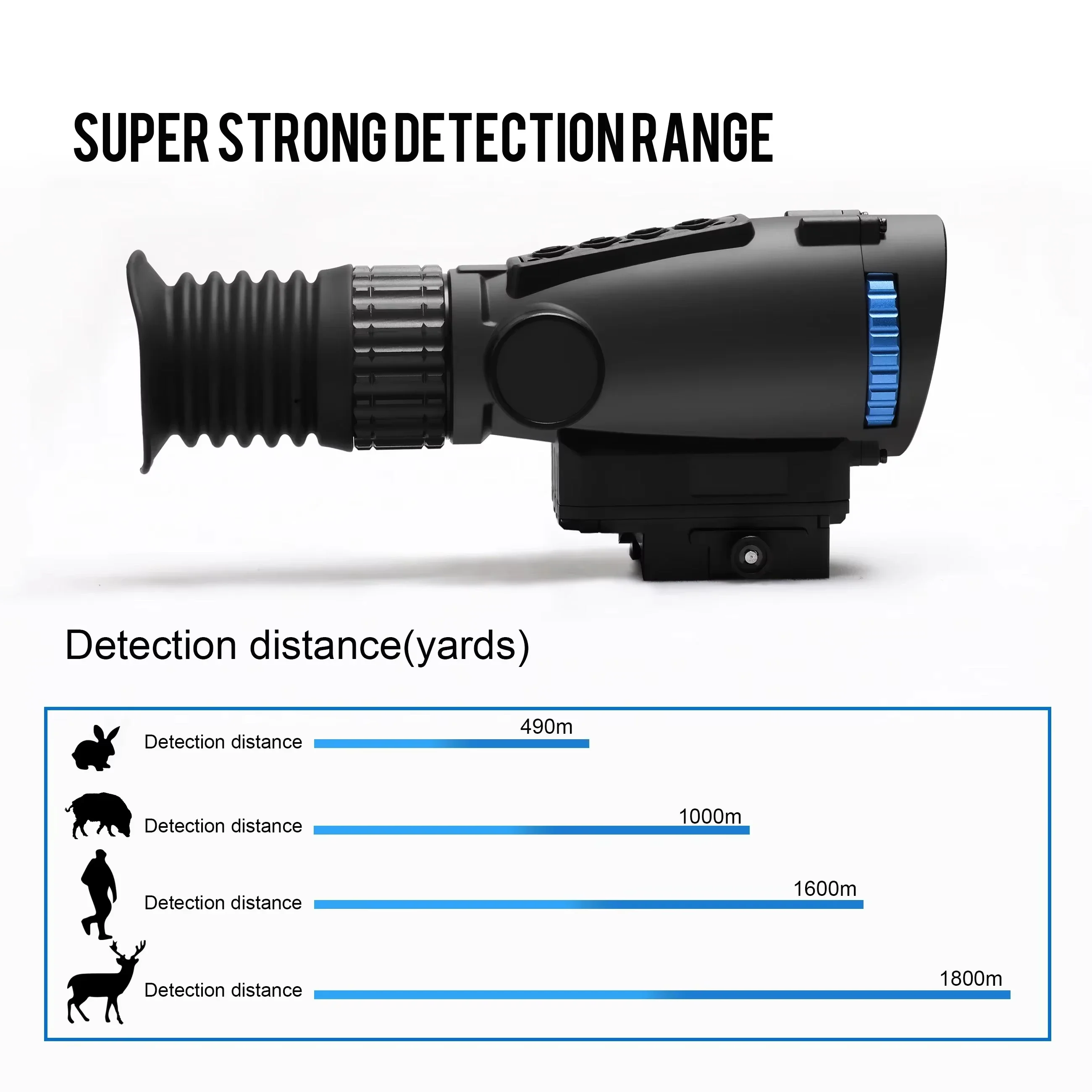 GOYOJO 384x288 نطاق حراري 1500-1800 متر منظار بندقية للتصوير الحراري مع بصريات حرارية عالية الحساسية، تخزين 12um 55 هرتز، 64 جيجابايت