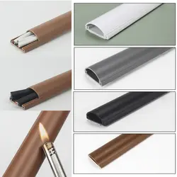 Arc Slot Floor Cord Cover Self-Adhesive Cord Protector Extension Wiring Duct Protector Electric Wire Slot Cable Concealer