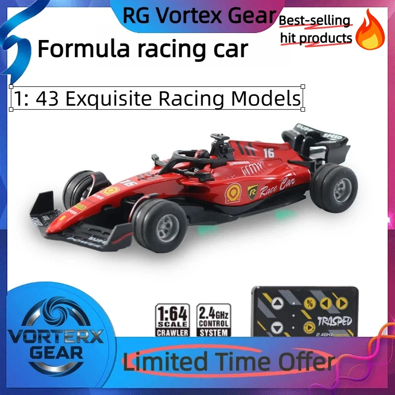 Vortex Gear【in stock】1/43 Mini Formula Racing 2.4g Three Speed Adjustable Alloy Simulation Car Remote Control Car Festival Gifts