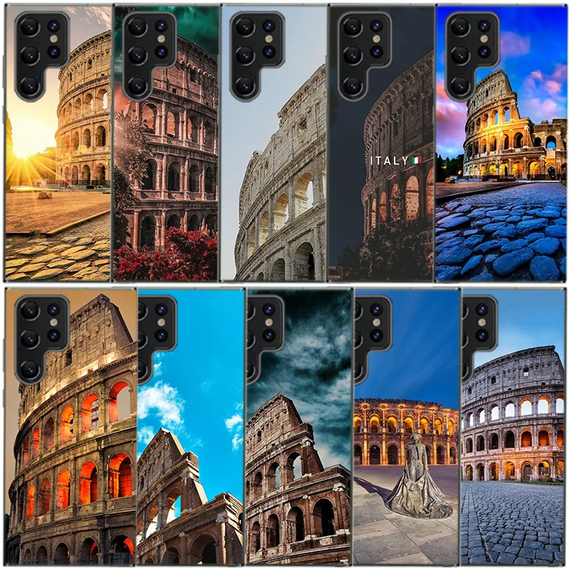 Colosseum Rome Italy Clear Phone Case For Samsung Galaxy S20 S21 S23 FE S22 Plus S24 Ultra S10 S10E S9 S8 Soft Back Cover