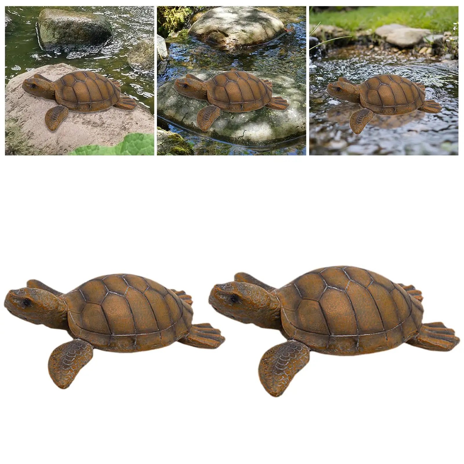 

Garden Turtle Statue Weatherproof Ornament for Pool Tabletop Water Pond