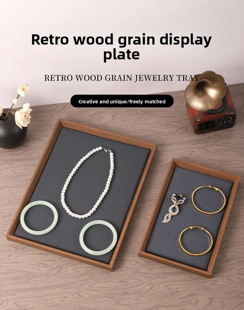 Jewelry Look Empty Tray Black Walnut Wooden Display Tray Jewelry Storage Bracelet Ornament Necklace
