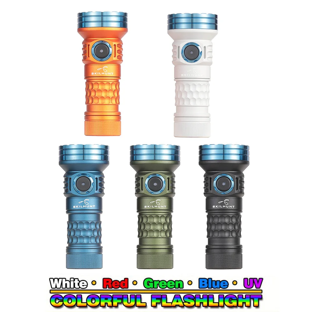 Skilhunt MiX-7 Multi-color Mini Flashlight Rechargeable EDC Flashlight 18350 Magnetic Charging LED Flashlight