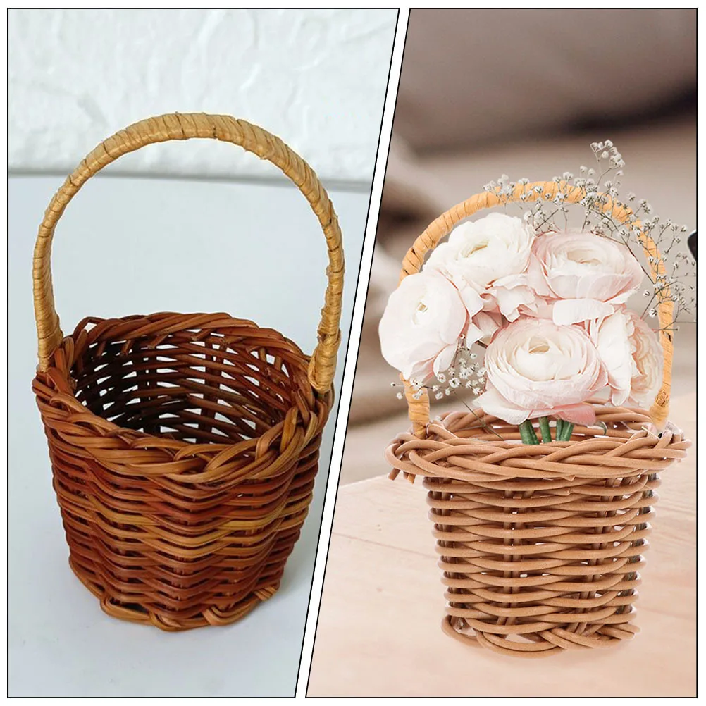 10 шт., набор мини-плетеных корзин