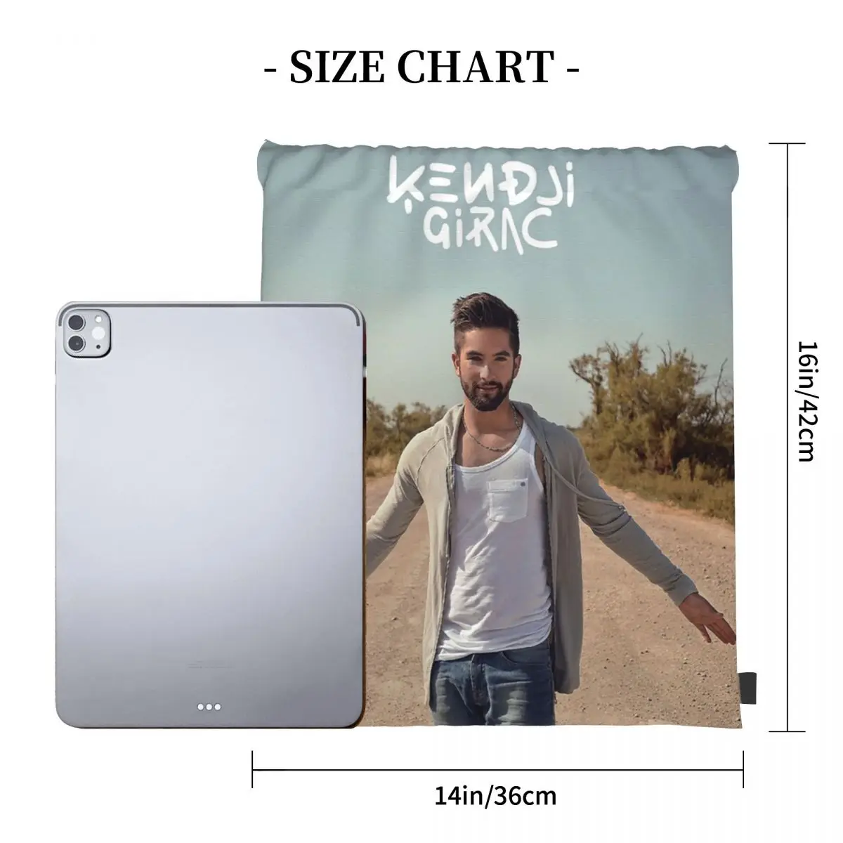 Kendji Girac 캐주얼 휴대용 배낭, 드로스트링 번들 포켓 보관 가방, 여행 학생용 책 가방