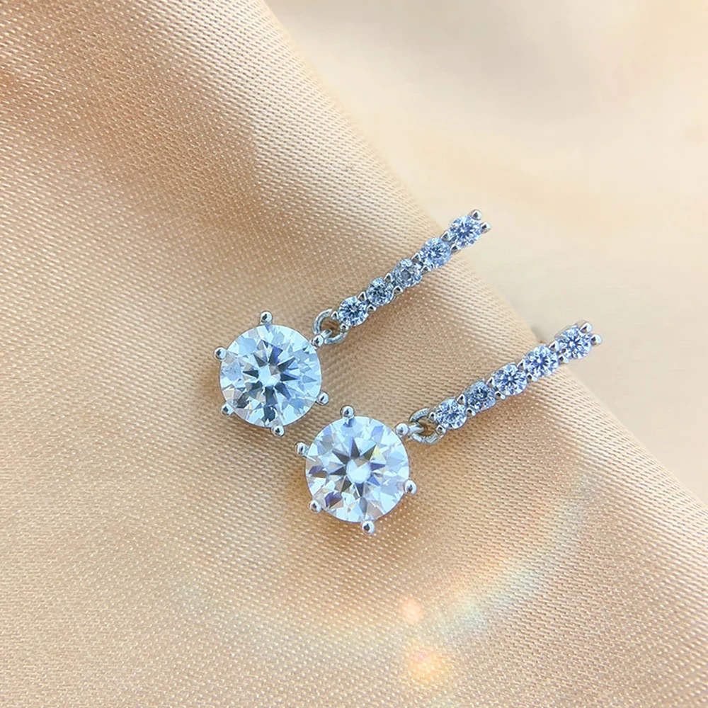 1 ctx2 Moissan ite Tropfen Ohrringe für Charm Lady Silber Schmuck mit königsblauer Farbe Goldgelb Farbe Femald Dating Geschenk – Detail 14