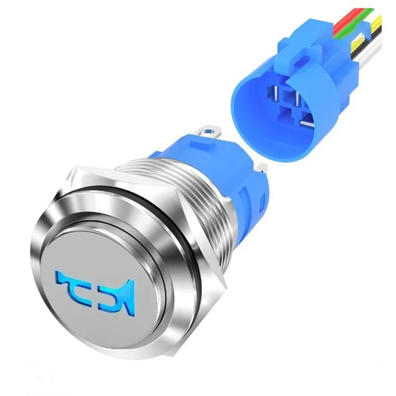 

FAAJ-Гуд, 16 мм, морской звуковой сигнал, кнопочный переключатель, 12 В, водонепроницаемая металлическая кнопка для авто поезда, лодки