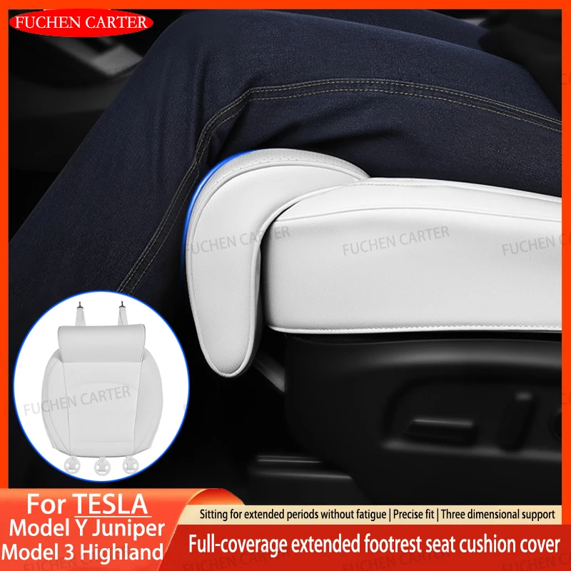 For Tesla Model Y Juniper Model3 Highland Leg Support Extension Seat Cover Memory Foam Extender Cushion Car Interior Accessories