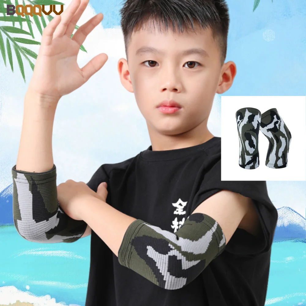 1Pair Kids Elbow Brace, Knit Compression Elbow Sleeve, Gym Arm Sleeve Support for Boys and Girls Teen Weight Lifting Sport