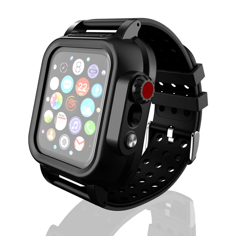 Silicone Case+Strap For Apple Watch band 44mm 40mm 38mm 42mm Sport IP68 Waterproof Wristband iWatch serie 3 2 1 4 5 6 SE cover