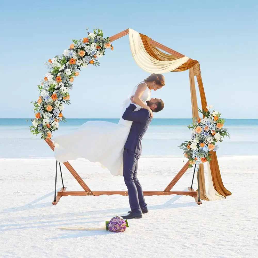 

7-Foot Wooden Wedding Arch, Outdoor Garden Pergola, Rustic Decor for Ceremony or Party