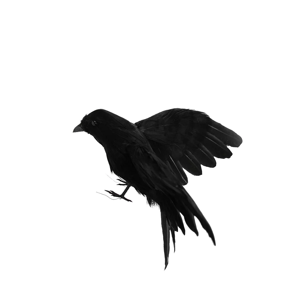 1PC Simulated Crow Props Black ed Birds Halloween Easter Decoration with Spread Wings vivid crow realistic crow prop