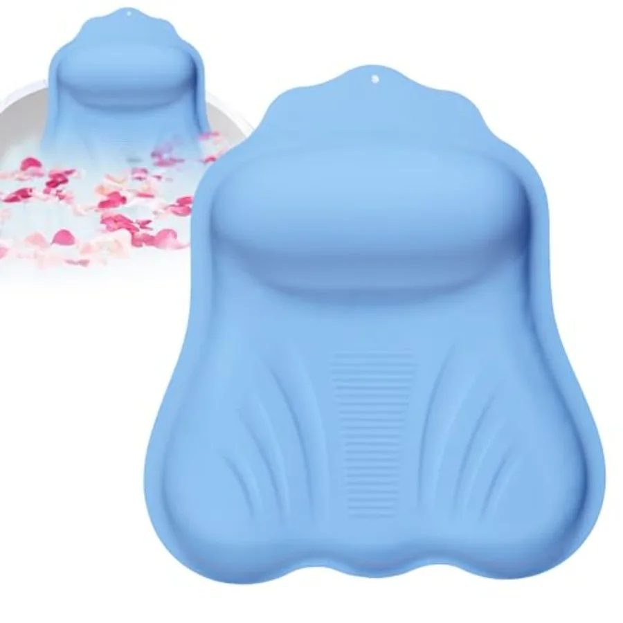 

Luxury Silicone Bath Pillow for Tub New Cloud-Soft 4D Air-Cushion Bathtub Pillow for Head and Neck and Back Support Strong Suct